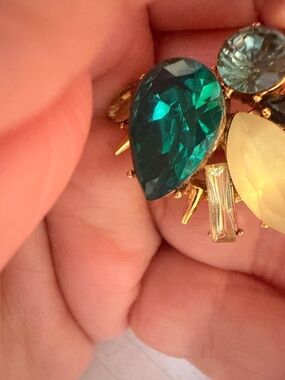 Beautiful Erickson Beamon Rocks Green Ring Size 6 #205211682203